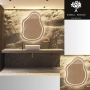 Lustro łazienkowe o nieregularnym kształcie - STONE LED II